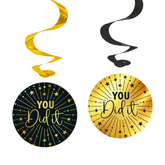 You Did It Hangdecoratie Zwart Goud 4st